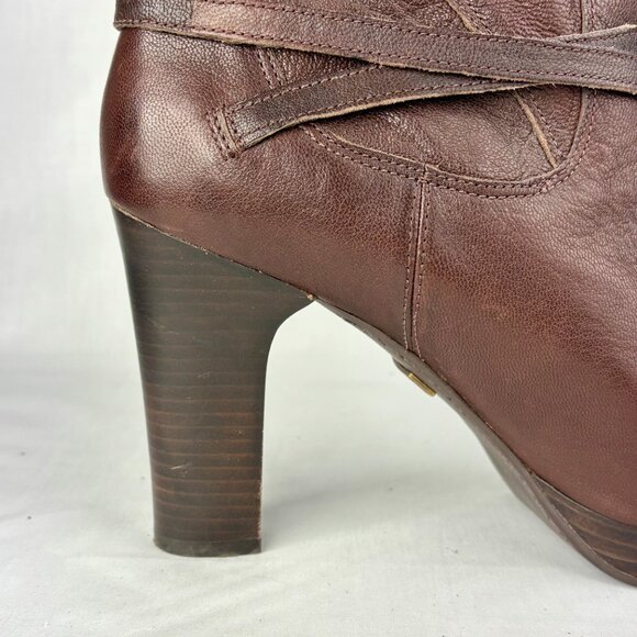 UGG Brown Ankle Booties with Chunky Heel and Buckle Details - Picture 8 of 16